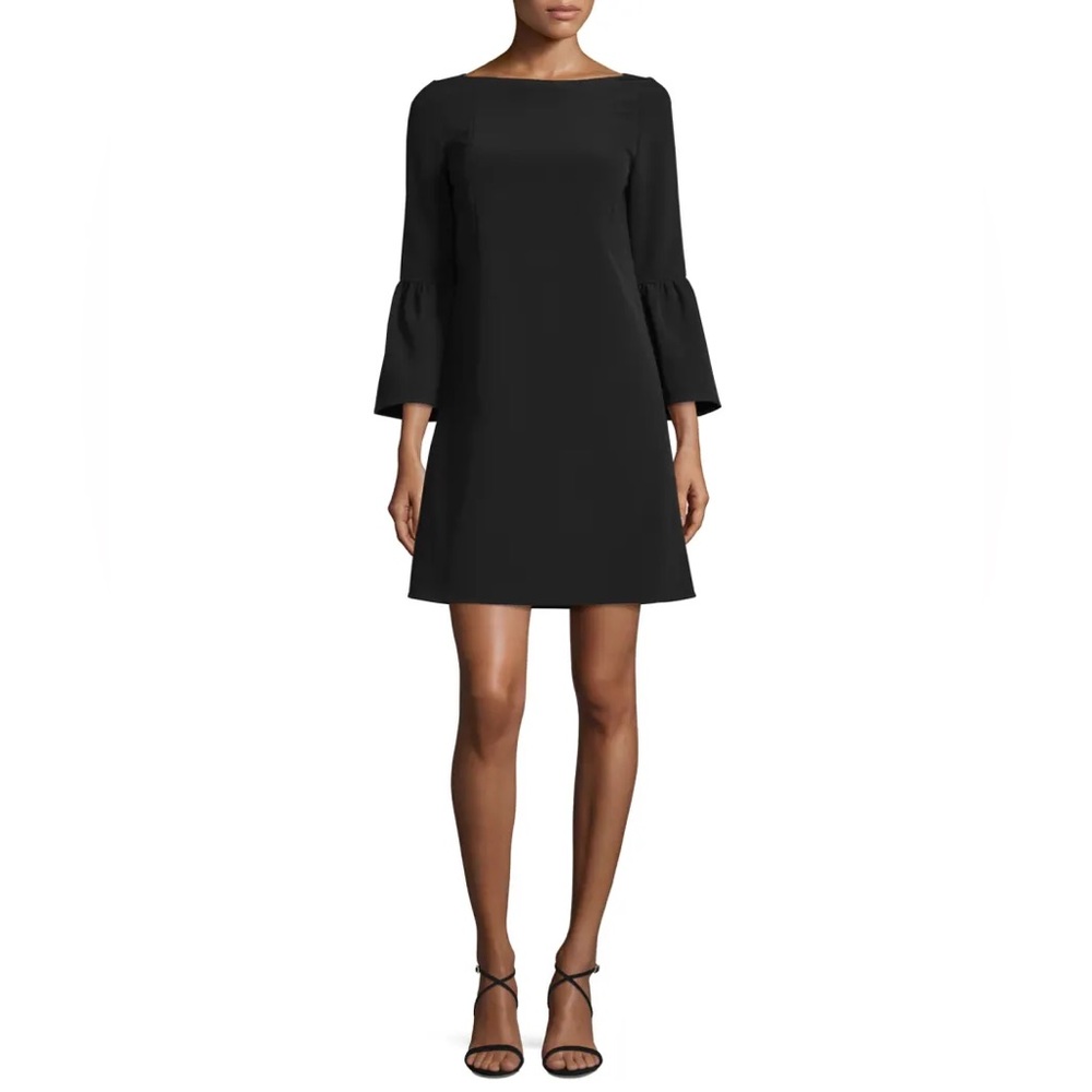 LAFAYETTE 148 New York Black PALOMA Bell Sleeve Punto Milano Shift Dress
